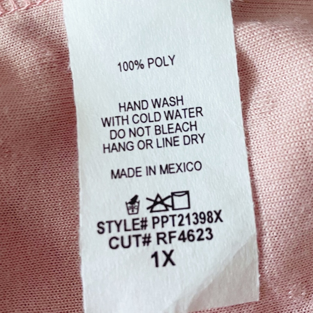 Perfect Peach Swiss Dot Ruffle Cap Sleeve Tiered Top Women’s Plus 1X Dusty Pink - Picture 10 of 10